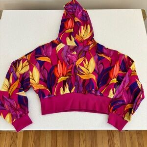 Adidas x Farm Rio Farm Hoodie Bright Pink Floral Cropped XL